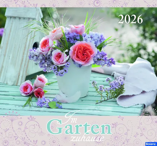 Im Garten zuhause 2026 - Wandkalender - Wandkalender mit Spiralbindung, 13 Seiten, 45 x 42 cm, ideal für Gartenliebhaber zur Besinnung und Entspannung.
