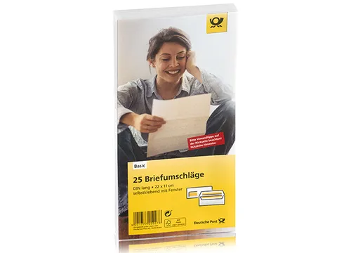 Umschlag DIN lang, ws, selbstkl., m. Fenster [Deutsche Post 117501056] 25er-Set