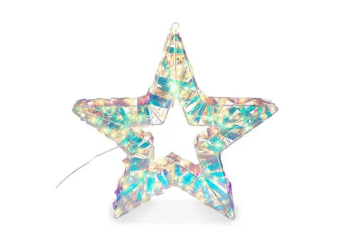 Gartenpirat LED-Lichterkette Stern 40x40cm/Tanne 63x46cm in Regenbogenfarben mit LED warmweiß Timer, Timer-und Schalter-Funktion: Schalter mit 3 Funktionen(ON/OFF/TIMER)