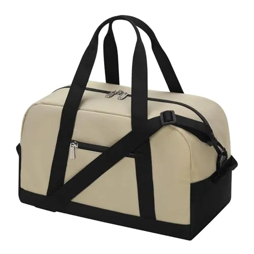 Mini Reisetasche, Sporttasche 18L Small Duffel Bag XS, Schulsporttasche, Weekender, Fitnesstasche 35x20x25cm-Kamel