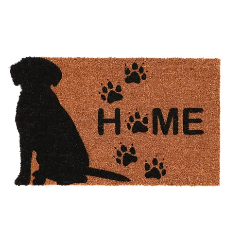 Türmatte, Fußmatte aus Kokos HOME mit Hund und Pfoten 43x74cm Esschert Design