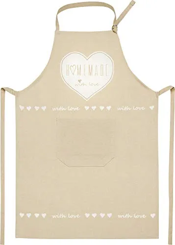 Kracht Schürze Baumwolle Homemade 70x90 cm - Schürze aus 100% Baumwolle mit liebevollem Motiv, ideal für kreative Kochabende. Waschbar bis 60°, pflegeleicht und langlebig.