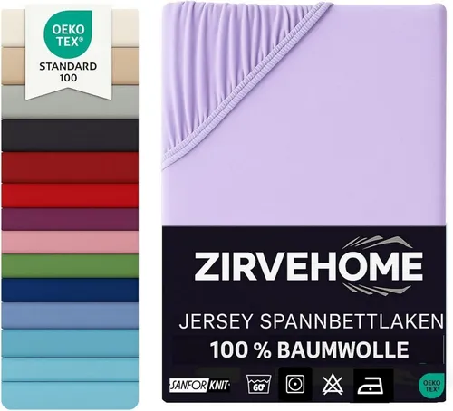 yadetextil Spannbettlaken 90x200 cm. Jersey Spannbetttuch 100% Baumwolle Bettlaken, Jersey, Gummizug: Rundumgummi, (1 Stück), Baumwolle Spannbettlaken 90x200 cm bis 25 cm Höhe, Flieder