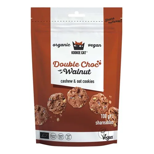 cashew & oat cookies Mini - Double Choco Walnut 100g | KOOKIE CAT