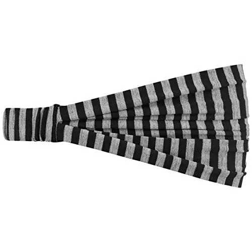 Lipodo 3 in 1 Lurex Stripes Headband - Vielseitiges Kopftuch - Accessoire mit Glanzfäden - Für Damen - Frühjahr/Sommer Kollektion schwarz One Size