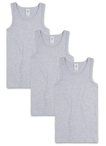 Sanetta Jungen Unterhemd 3er Pack - Basic Tank Tops aus Organic Cotton - Kinder-Wäsche mit 3 Unterhemden in Feinripp-Qualität, perfekt für Komfort und Bewegungsfreiheit, aus 100% Baumwolle aus kontrolliert biologischem Anbau.