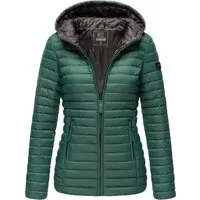MARIKOO Damen Steppjacke B857 - Leichte Übergangsjacke mit Kapuze - Funktionsjacken: Hochwertige Steppjacke von Marikoo mit weichem Obermaterial und praktischen Reißverschlusstaschen - ideal für den Frühling!