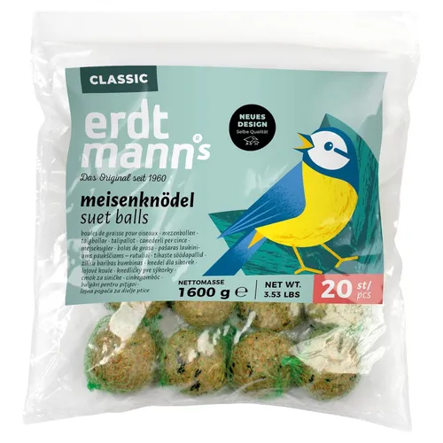 Erdtmanns 20 Meisenknödel Polybeutel Wildvogelfutter für Gartenvögel