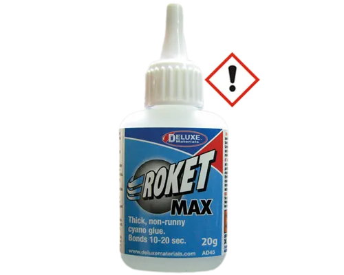 44052, Cyanacrylat Sekundenkleber DELUXE AD45, Roket MAX 20g, dick 10-20 sec