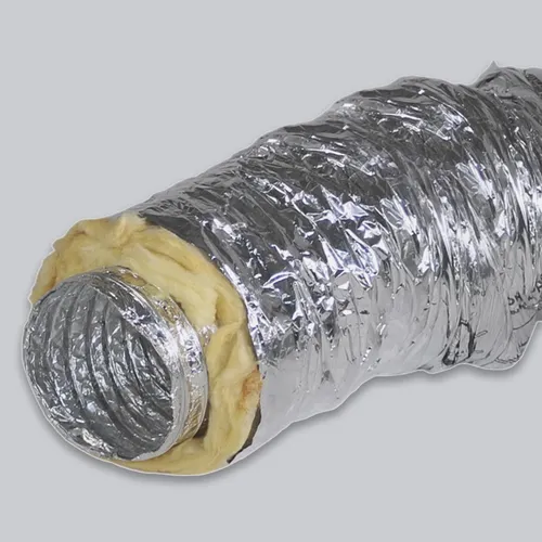 Alu-Flexrohr isoliert 10 m, Ø 100 mm - Isoliertes Aluflexrohr mit 10 m Länge – schützt vor Feuchtigkeit und Kondenswasser. Die hitzebeständige Steinwolle-Dämmung sorgt für trockene Oberflächen und eine einfache Installation. Ideal für den professionellen Einsatz.