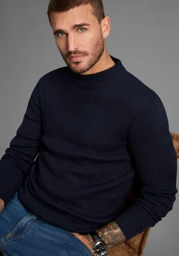 Stehkragenpullover BRUNO BANANI, Herren, Gr. XL, dunkelblau - Herren-Pullover von Bruno Banani in slim fit. Der unifarbene Stehkragenpullover bietet hohen Tragekomfort durch elastischen Feinstrick und ist perfekt für stylische Outfits.