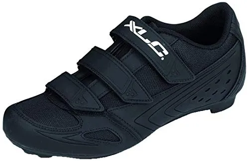 XLC Herren CB-R04 Radsportschuhe - Schwarz, Größe 42 EU - Fahrradschuhe mit PU-beschichtetem Leder und atmungsaktivem Nylon-Mesh, verstärkten Fersen und rutschfester Nylonsohle für optimalen Halt und Sicherheit bei jeder Fahrt.
