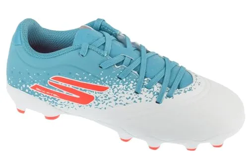 Skechers Razor 1.5 Jr Youth FG 252060L-WTQP, Boy Football Boots, White, 33 EU