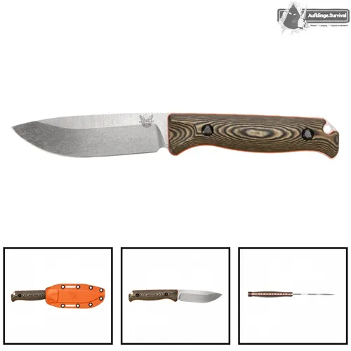 Premium Jagdmesser Benchmade 15002-1 HUNT Saddle Mountain Skinner - Feststehendes Messer mit Klinge aus S90V Edelstahl, inklusive Messerscheide, ideal für Jäger und Outdoor-Enthusiasten.