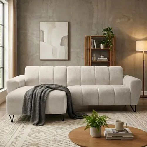 Beautysofa VOLARE MINI Ecksofa mit schwarzen Metallbeinen - Kompaktes Ecksofa für kleine Räume, bietet hohen Sitzkomfort und modernes Design. Flexibel positionierbar, ideal für stilvolle Wohnräume. Erhältlich in zwei hochwertigen Stoffvarianten.