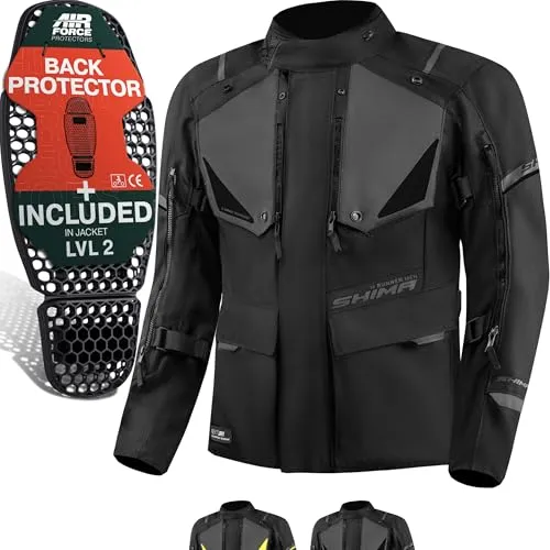 SHIMA Runner wasserdichte Motorrad Textiljacke 3XL - Funktionsjacke mit wasserdichter NextDryTM-Membran und herausnehmbarer Isolierschicht, ideal für längere Motorradfahrten.