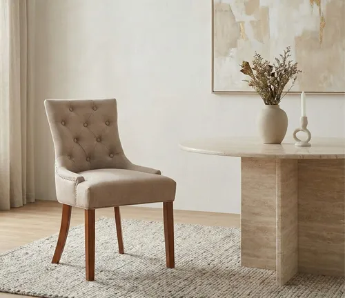 alesvelt Chester Esszimmerstuhl (Set-2 St. /-4 St. /-6 St.) - Eleganter Esszimmerstuhl im Chester-Design mit ergonomischem Sitz aus Samt und stabilen Holzbeinen. Ideal für Esszimmer und Wohnzimmer – ein stilvoller Blickfang!