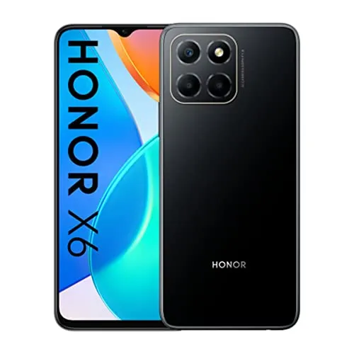 Honor X6 DS 4+64GB Midnight Black - Smartphone mit 50 MP Kamera - Handys ohne Vertrag, 50 MP Dreifach-Kamera für beeindruckende Fotos und 5000 mAh Akku für lange Nutzung. Elegantes Design in klassischem Midnight Black.