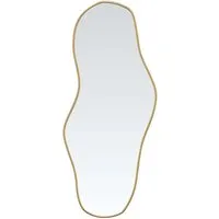 vidaXL Wandspiegel Golden 60x25 cm - Eleganter Wandspiegel für stilvolle Inneneinrichtungen, langlebig dank Glas und PVC-Rahmen. Ideal für kleine Räume, bietet klare Spiegelung und verleiht jedem Raum eine luxuriöse Note.