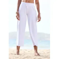 7/8-Strandhose BEACHTIME für Damen, Gr. 36/38, weiß - Bequeme 7/8-Jerseyhose von Beachtime mit weiten Beinen und Kordelzug. Ideal für entspannte Tage am Strand oder in der Stadt.