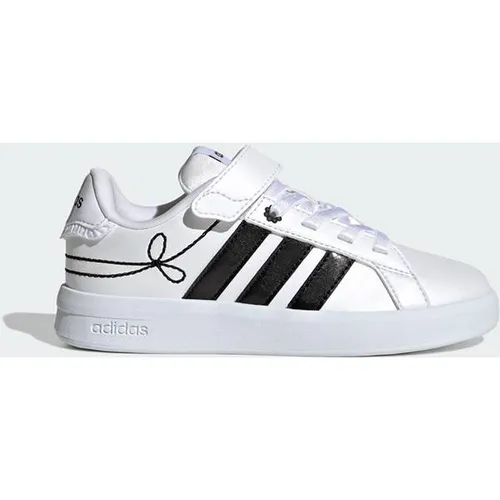 adidas GRAND COURT 3.0 GIRLS EL C Sneaker für Kinder in Weiß - Größe 35 EU - Sportlicher Sneaker für Kinder mit Klettverschluss, ideal für den Alltag. Robustes Obermaterial und rutschfeste Gummisohle sorgen für hohen Tragekomfort.