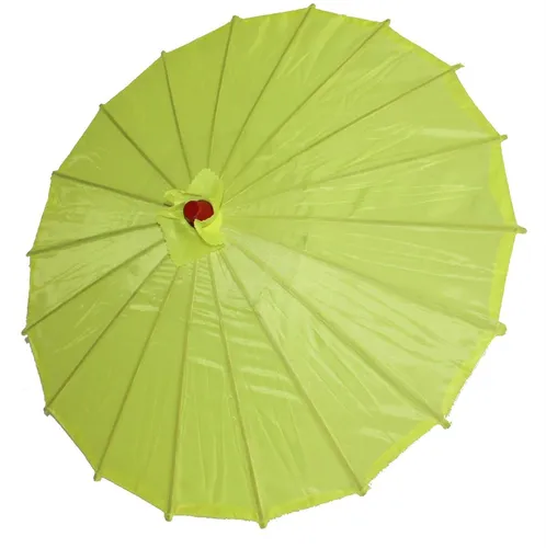 Sonnenschirm 099 Deko Schirm Kunstfaser neongelb Bambus Holz Bali Asia Ø 55cm