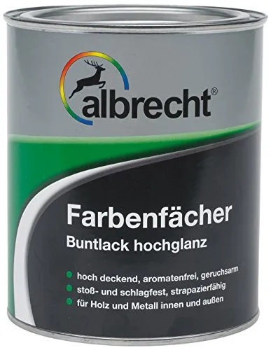 Albrecht Farbenfächer Buntlack hochglanz RAL 8017 750 ml - Hochglänzender Buntlack für Holz und Metall, ideal für innen und außen. Hervorragende Deckkraft und hohe Glanzbeständigkeit dank High-Solid-Technologie.