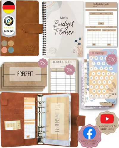 BeginnerBudget Ringbuchkalender - Budget Planner Starter-Set - Praktisches Starter-Set für effektives Haushaltsmanagement: Enthält Budget Planner, Spar-Challenges und Videokurs zur optimalen Budgetierung.