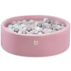 MISIOO Smart Bällebad 90 x 30 cm/200 Bälle - Bällebad Kinder für Baby Zimmer - Bälle für Bällebad - Baby Spielzeug - Rosa: Hellrosa/Perlen/S...
