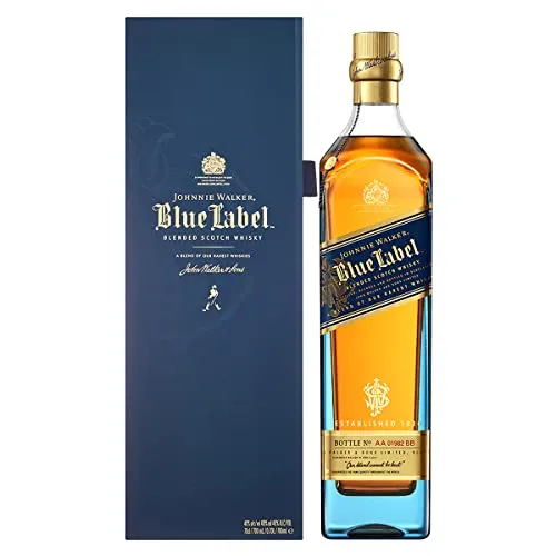 Johnnie Walker Blue Label - Blended Scotch Whisky 40% vol 700ml, samtweich und aromatisch aus den besten schottischen Whisky-Regionen