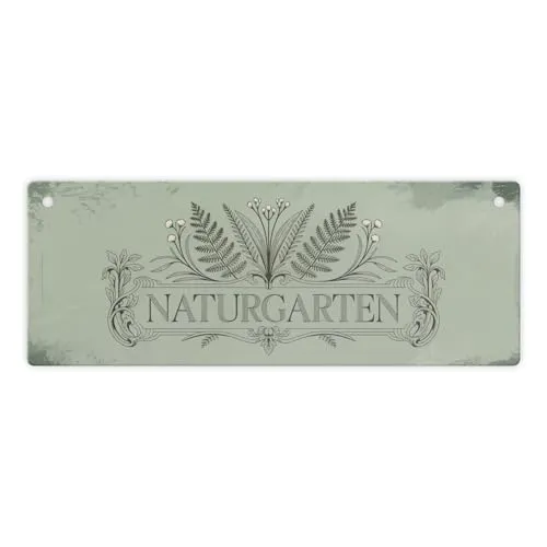 Naturgarten Botanischer Garten Metallschild Vintage Lustiges Gartenschild für Naturfreunde und Umweltbewusste