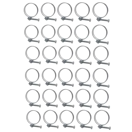 SKIR'CO (30 Stück) Verstellbare Doppeldraht-Schlauchschellen 40-45 mm, verzinkte Stahl-Schlauchschellen, Schlauchschellen mit verstellbarem Durchmesser