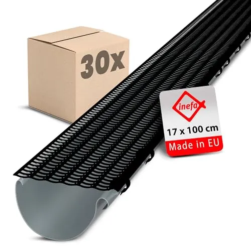 INEFA 30x Laubfangstreifen-Set – Dachrinnen Laubschutz 100cm