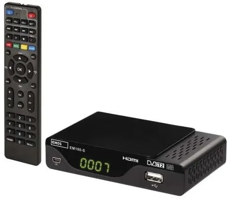EMOS J6014 DVB-T2 Receiver EM190-S, HD, HEVC in schwarz von EMOS