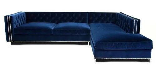 Ecksofa Blau Wohnlandschaft xxl Möbel Design Couch Eckgarnitur Polster big  neu