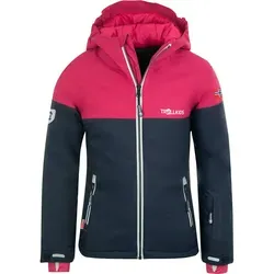 Trollkids Mädchen Winterjacke Marine 223-114 Größe 128 - Funktionsjacke für den Winter, wasserdicht und atmungsaktiv, mit verstellbarer Kapuze und vier Reißverschlusstaschen für optimalen Schutz und Komfort im Schnee.