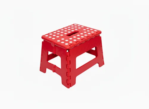 Klapptritt, Tritthocker, Sitzhocker, Faltbar, Kinder H 22 cm bis 150 KG, Rot