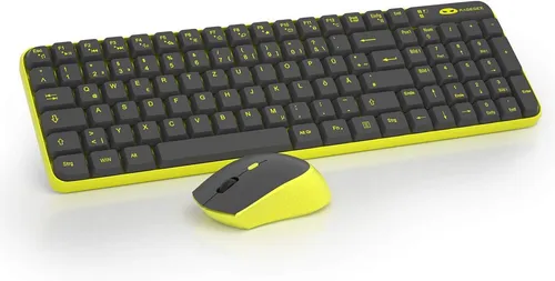 Vivitar V610 Kabellose Gaming Tastatur-Maus-Kombination [DE-Layout] - Ergonomisches Design, leiser Klick und hohe Empfindlichkeit – ideal für Büro und Gaming. Kompakt und platzsparend, mit 12 Monaten Garantie für langfristige Zufriedenheit.