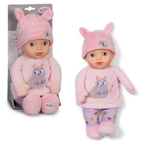 BABY born Sweetie Pink - 30 cm weiche Puppe mit Rassel - Ideal für Neugeborene: Die 30 cm große Puppe mit integriertem Rassel fördert spielerisch die Neugier. Pflegeleicht waschbar bei 30 °C, perfekt als erstes Geschenk zur Geburt.