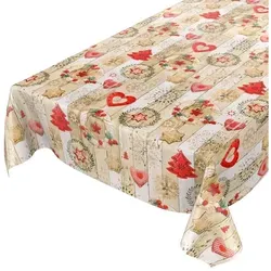 ANRO Tischdecke Wachstuchtischdecke Gartentischdecke Wachstischdecke (Einzelstück 1-tlg), Glatt 140x160cm wasserabweisend rot Eckig | 140 cm x 160 cm x 0.25 mm