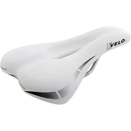 Velo Herren Sattel wide: channel-m, 270x175 mm - Fahrradsattel mit ARC-TECH gefederter Konstruktion, ideal für Komfort und Unterstützung auf langen Fahrten, ausgestattet mit einem breiten Kanal für optimale Luftzirkulation.