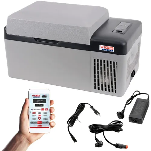 VIGO COOL Auto Kühlbox Kompressor 12/24/230V Kühlschrank 20L Tragbare Gefrierbox