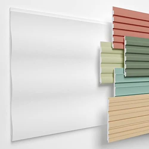 HEXIMO Lamellenwand (Musterstück) aus XPS - Lamellen Wandpaneele Lamellenverkleidung Akustikpaneele weiß (15cm, HLM-11-01 weiß) Wandverkleidung DIY
