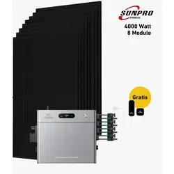 Balkonkraftwerk 4000 Watt Bifazial Komplettset mit Zendure SolarFlow 2400 Pro - Effizientes Balkonkraftwerk mit 4000 W, acht bifazialen Solarmodulen und modernem Full-Black-Design. Inkl. 2,4 kWh Stromspeicher für optimale Energieversorgung und einfache Installation.