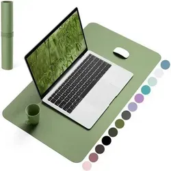 Schreibtischunterlage Mauspad Leder Wildleder Olivgrün 60x35cm - Verwandle deinen Arbeitsplatz mit der stilvollen Schreibtischunterlage in Olivgrün. Sie bietet großzügigen Platz für Laptop und Maus, schützt vor Kratzern und sorgt für einen rutschfesten Halt. Pflegeleicht und multifunktional!