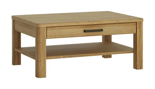 CORTINA CNAT04 Couchtisch mit 1 Schublade in Grandson Eiche - Moderner Couchtisch mit 1 Schublade und Ablage, ideal für stilvolle Wohnräume. Aus robustem Laminat gefertigt, bietet er praktische Stauraumlösungen.