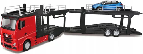 Bburago Mercedes Actros Multicar Carrier 1:43 - Modellfahrzeuge - Originalgetreues 1:43 Modell mit abnehmbarem Anhänger und beweglichen Teilen, ideal für Sammler und Liebhaber.