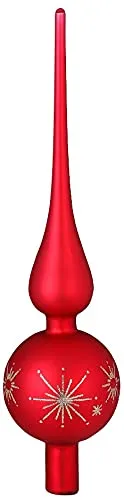 Inge-glas Magic Christbaumspitze Ornament Glas 28cm (Merry Red matt)