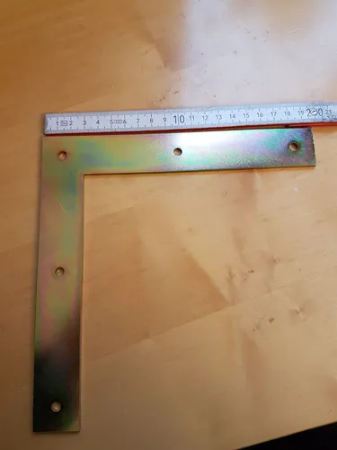 Winkel Blendladen Ladenwinkel - Antik Beschlag für Fensterladen - Stabiler antiker Winkel für Blendläden, ideal für Denkmalpflege. Aus robustem Eisen gefertigt, Maße: 33x33 cm, 0,7 kg.