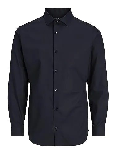 JACK & JONES Herren Jprblacardiff Langarmshirt, Schwarz, L EU - Herrenhemd aus 100% Baumwolle, schmaler Schnitt und ideal für stylische Kombinationen mit Jeans. Perfekt für modische Anlässe und Alltag.